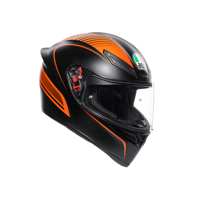 Casco integral AGV K1 S Warmup negro naranja vista frontal