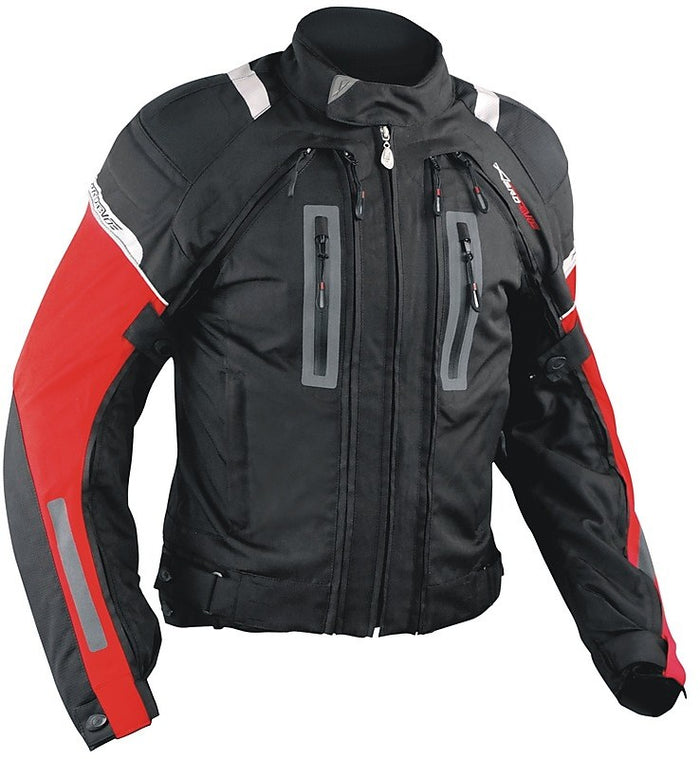 Chamarra para moto A-Pro Aerotech Roja touring ventilada con protecciones CE