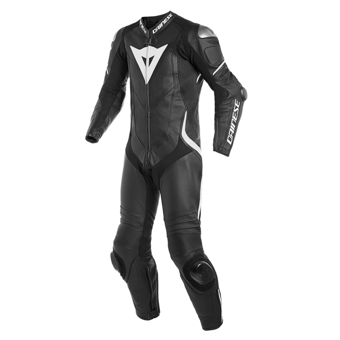 Traje para moto Dainese Laguna Seca 4 negro blanco de piel perforada
