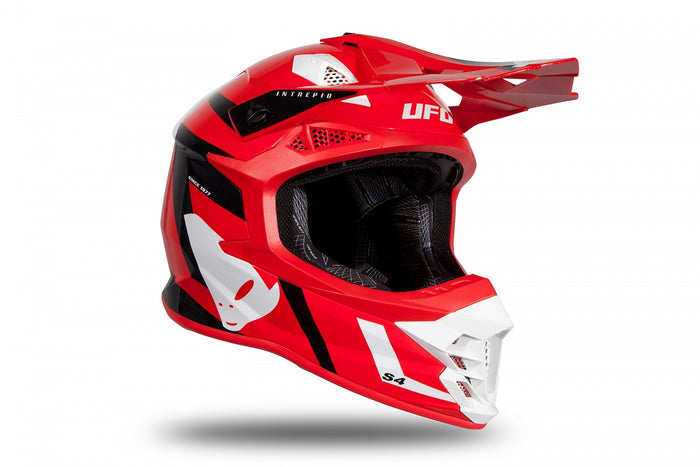 Casco UFO Plast Intrepid rojo para pilotos de motocross exigentes