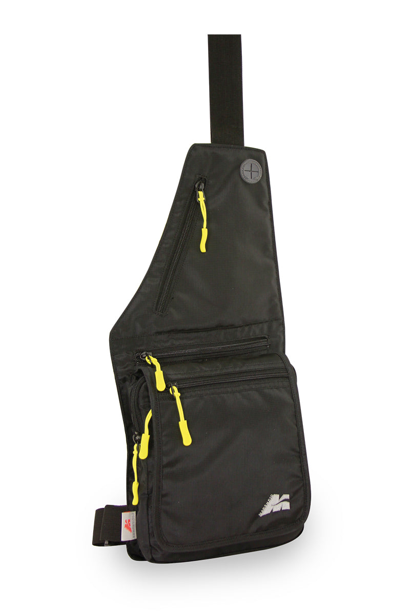 Bolsa de hombro Marsupio Way negra compacta para viajes y uso diario
