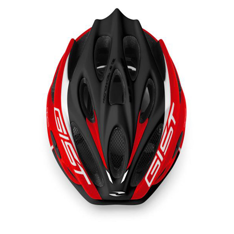 Casco de ciclismo GIST Ares negro rojo aerodinámico y ventilado