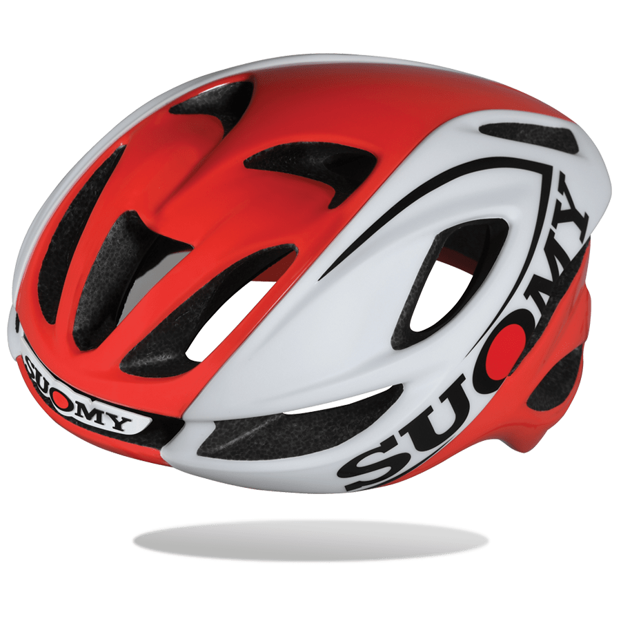 Casco de ciclismo SUOMY Glider blanco rojo para ruta y competición