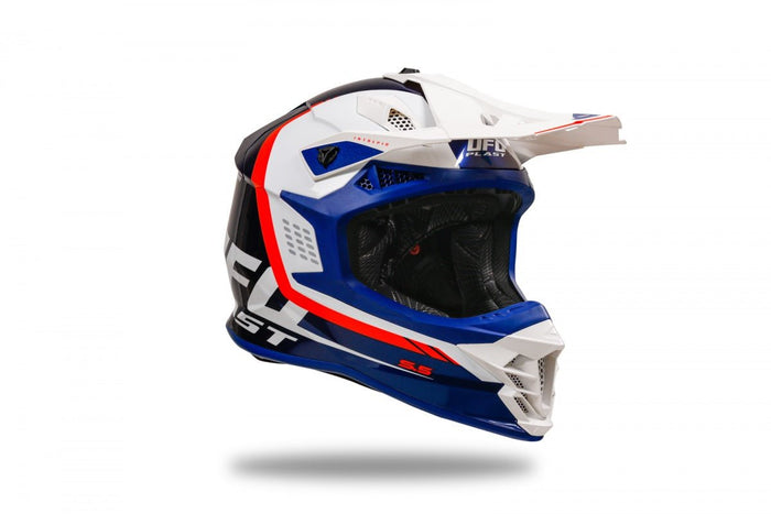 Casco para Motocross UFO Plast Intrepid Azul Blanco - CIAO ITALIA