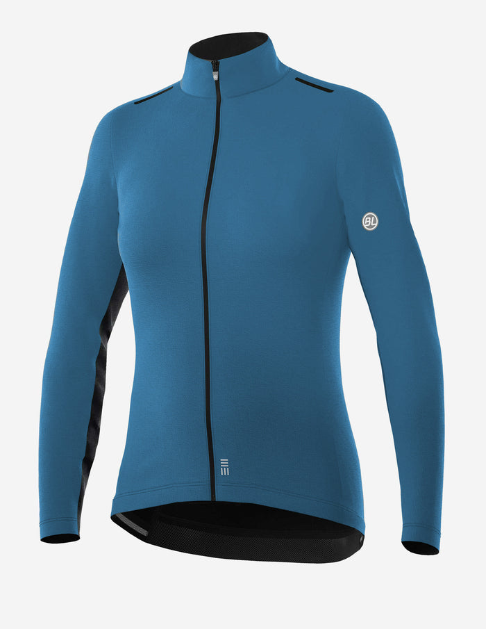 Chamarra de ciclismo Bicycle Line Nebula azul para mujer manga larga
