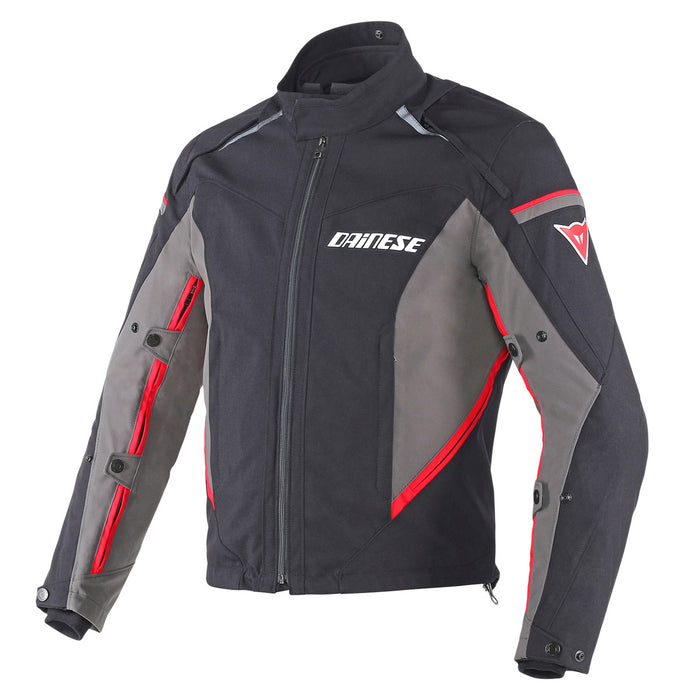 Chamarra para moto Dainese Rainsun D-Dry gris rojo impermeable y ventilada