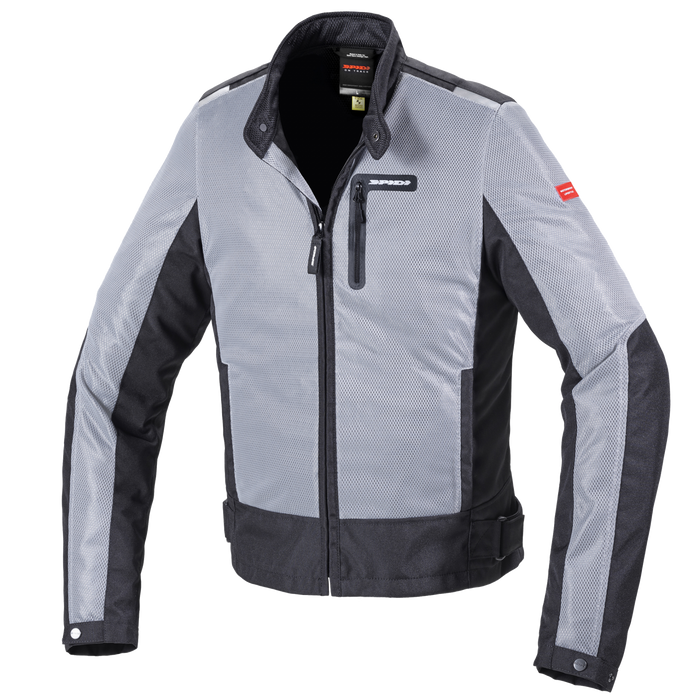 Chaqueta para moto Spidi Solar Net negra gris con malla ventilada y protecciones