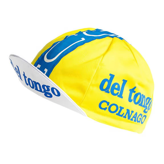 Gorra Gist Equipo Del Tongo Amarilla vintage para ciclismo de carretera y uso bajo casco