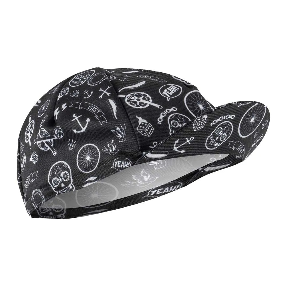 Gorra Gist Style A Tattoo negra con figuras blancas para ciclismo en México