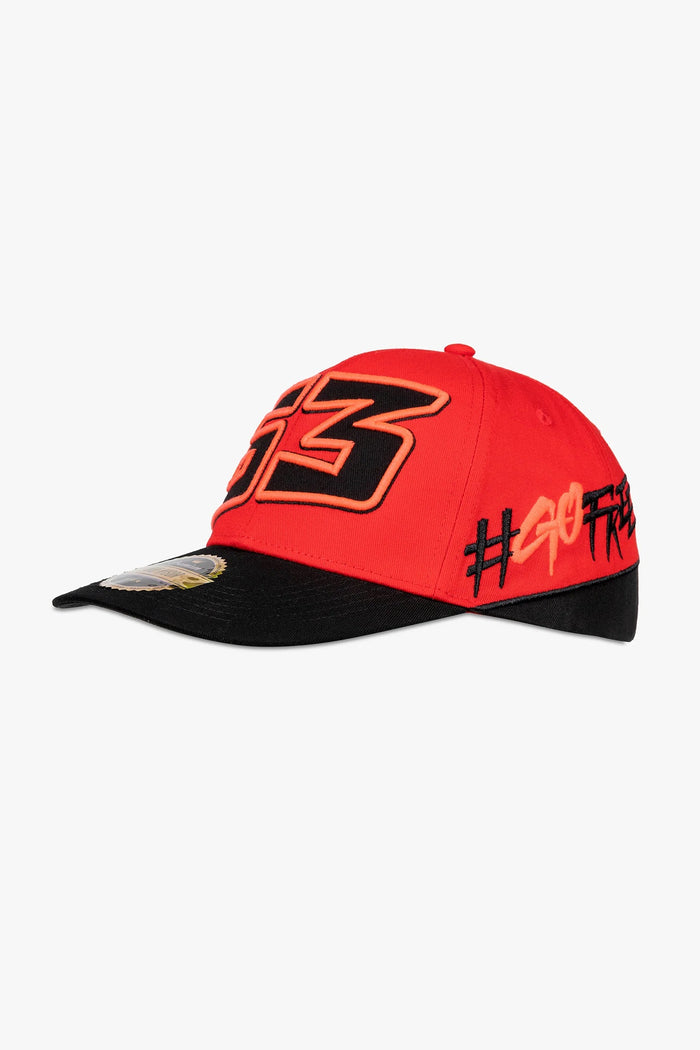 Gorra oficial Pecco Bagnaia 63 PBMCA453507 para aficionados de MotoGP disponible en Ciao Italia México