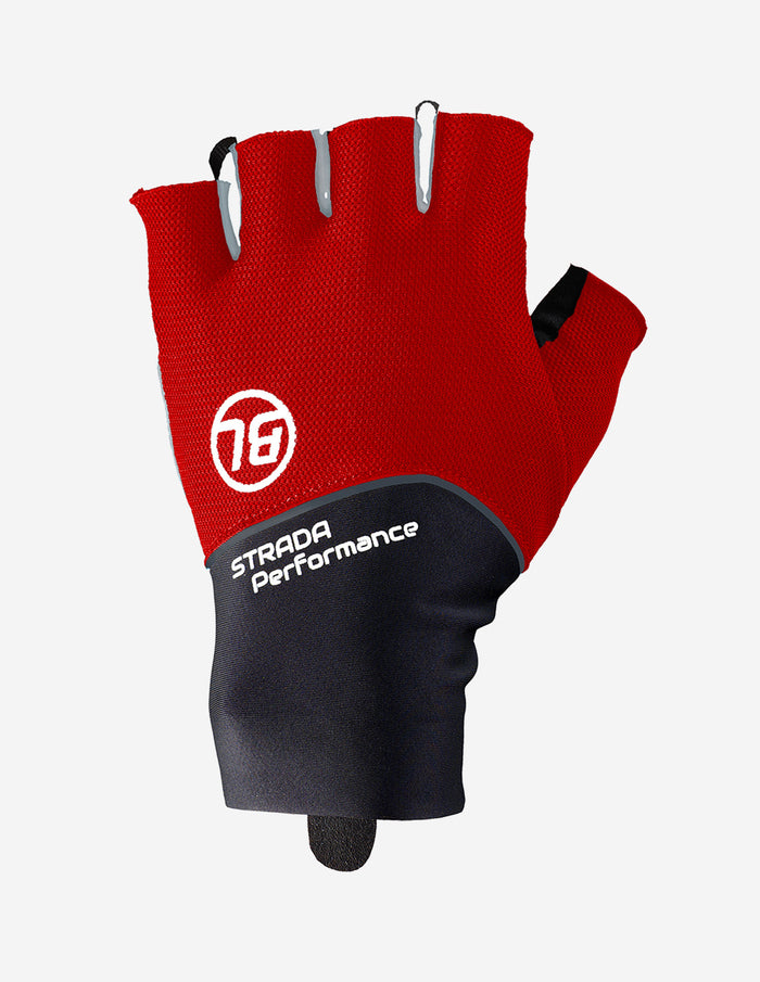 Guantes de ciclismo Bicycle Strada Rojo con palma acolchada y tejido transpirable