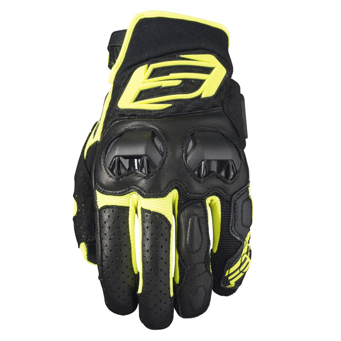 Guantes para Moto Five SF3 Negro Amarillo Fluor Racing - CIAO ITALIA