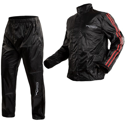 Impermeable Completo A-Pro Shark Rojo para motociclista disponible en Ciao Italia México