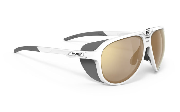 Lentes de ciclismo Rudy Project Stardash blanco brillante con mica ImpactX 2 láser carmesí fotocromática