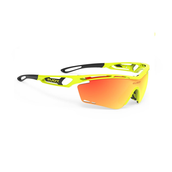 Lentes de ciclismo Rudy Project Tralyx amarillo fluorescente con mica multiláser naranja