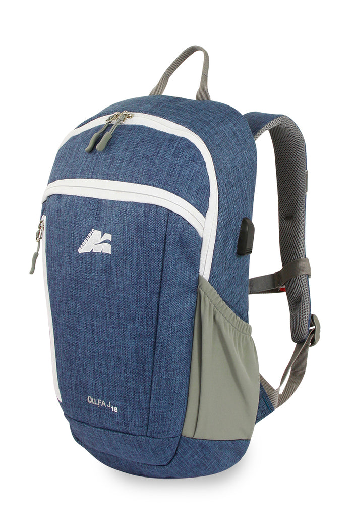 Mochila Marsupio Alfa J 18 azul para senderismo, viajes y actividades outdoor