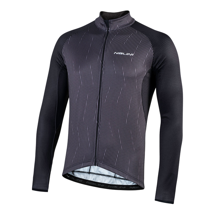 Playera de ciclismo Nalini Classica B0W gris manga larga térmica