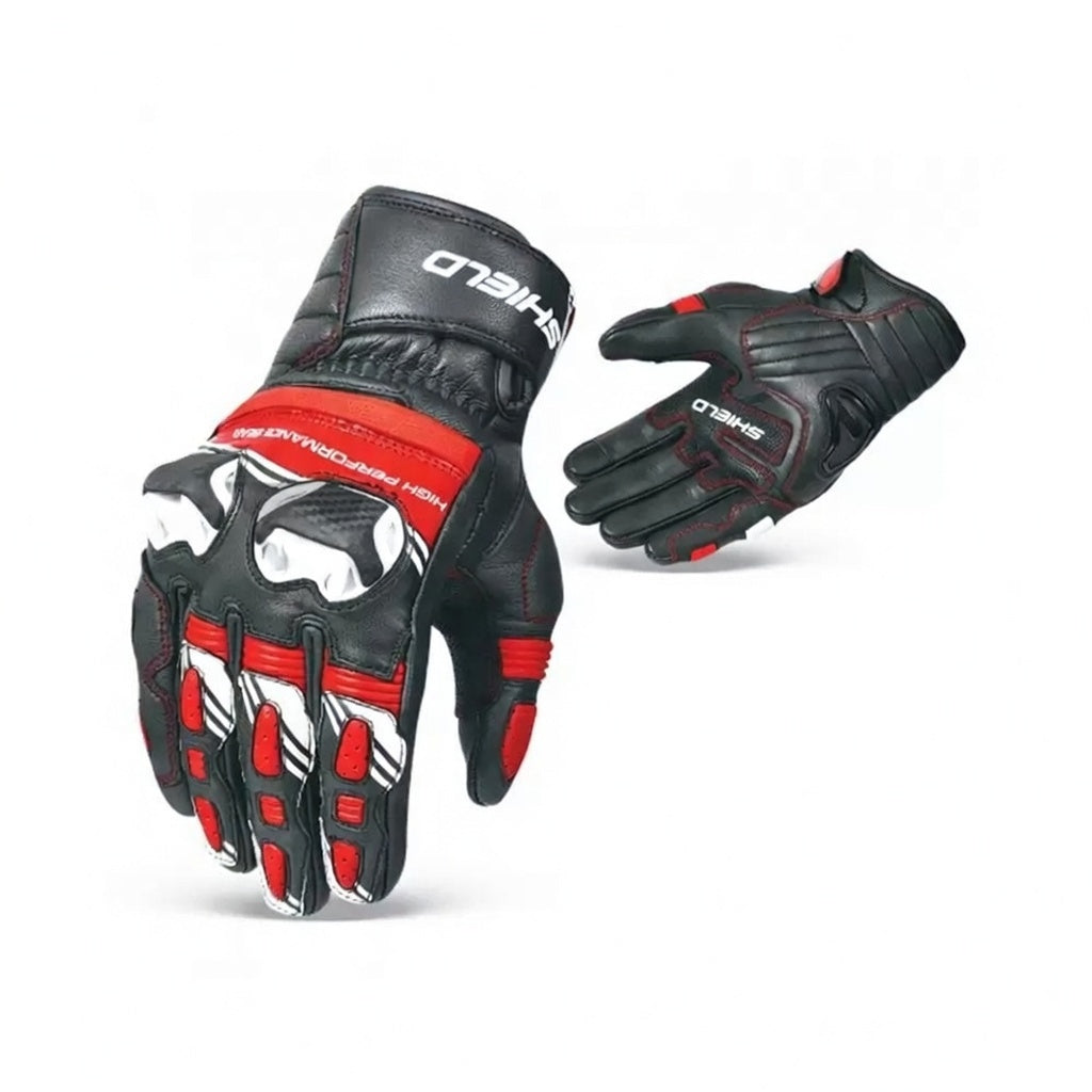 Guantes Shield Racing cortos negros vista frontal