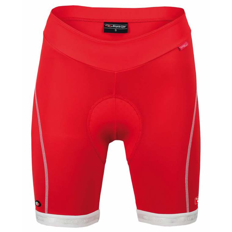 Short de ciclismo Bicycle Line Daisy para mujer rojo con badana anatómica