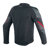 Chamarra para Moto Dainese Mig Leather Tex Negro Rojo