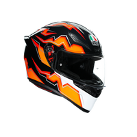 Casco integral AGV K1 Kripton negro naranja vista frontal
