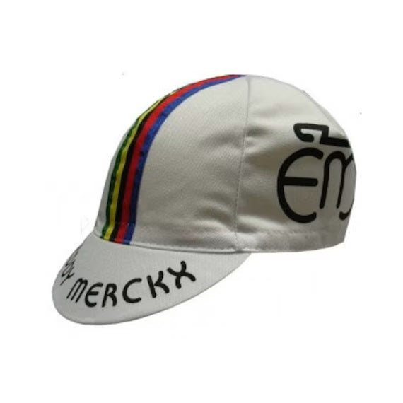 Gorra Gist Equipo Eddy Merckx Blanca vintage para ciclismo y uso bajo casco