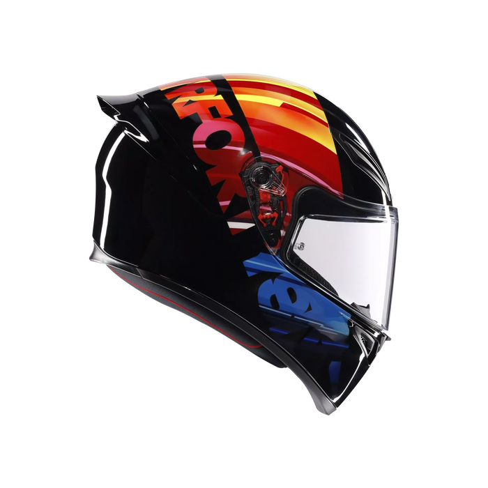 Casco AGV K1 S Pulse 46 lateral derecho sistema XQRS visera Ultravision
