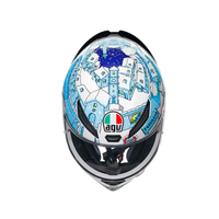 Casco AGV K1 S Rossi Winter Test 2017 vista superior entradas de ventilación
