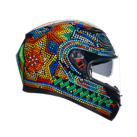 Casco AGV K3 Rossi Winter Test 2018 lateral derecho sistema XQRS visera Ultravision
