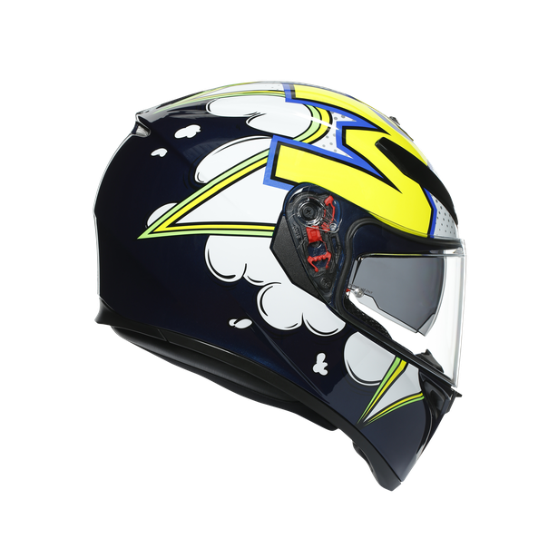 Casco AGV K3 SV Bubble lateral derecho sistema XQRS visera GT2 antirayas
