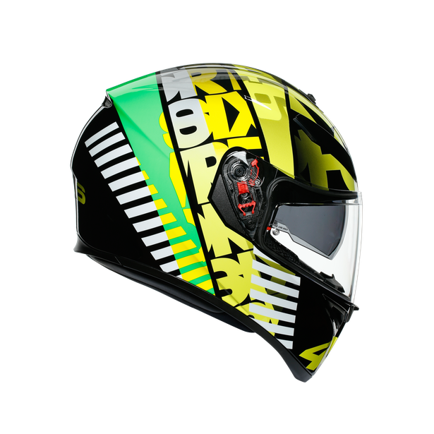 Casco AGV K3 SV Tribe 46 lateral derecho sistema XQRS visera GT2
