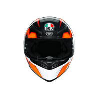 Casco integral AGV K1 Kripton negro naranja frontal