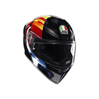 Casco integral AGV K1 S Pulse 46 Valentino Rossi vista frontal negro amarillo azul
