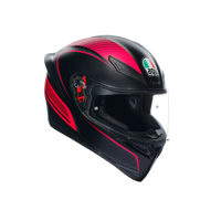 Casco integral AGV K1 S Warmup negro rosa vista frontal
