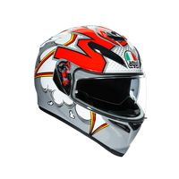 Casco integral AGV K3 SV Bubble Gris vista frontal diseño orgánico
