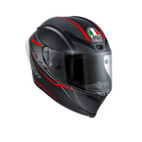 Casco integral AGV Pista GP Gran Premio Rosso vista frontal 100% fibra de carbono negro rojo
