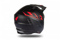 Casco jet UFO Sheratan negro rojo mate vista trasera 