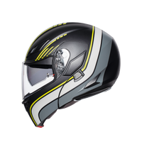 Casco modular AGV Compact ST Boston negro mate lateral izquierdo mentonera cerrada
