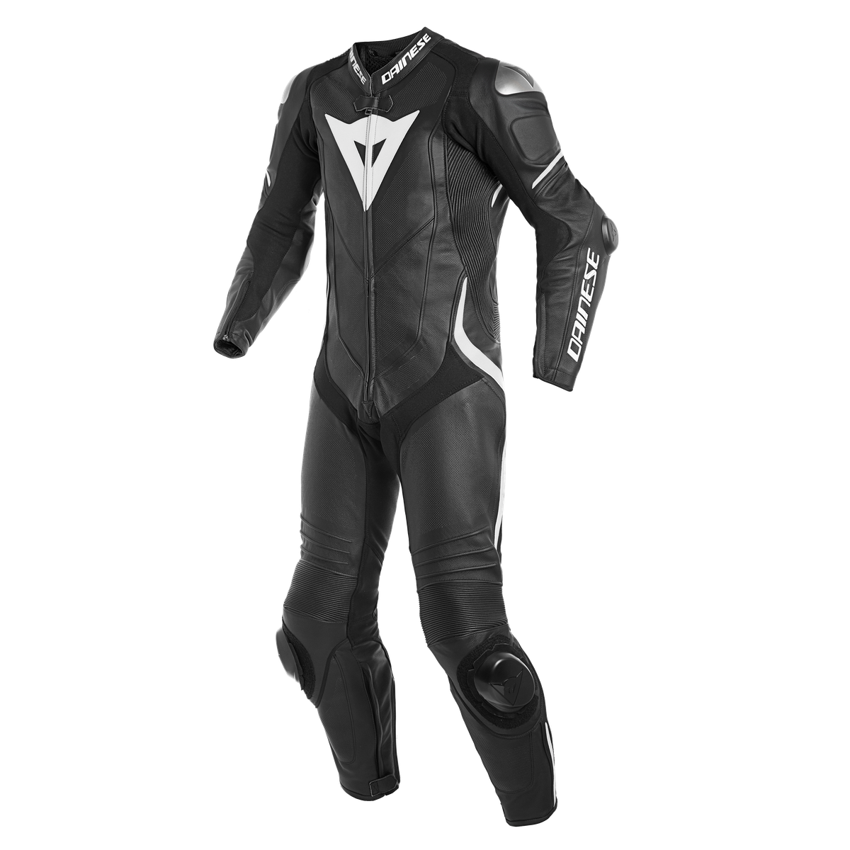 Traje para moto Dainese Laguna Seca 4 negro blanco de piel perforada