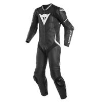 Traje para moto Dainese Laguna Seca 4 negro blanco de piel perforada