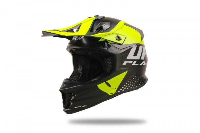 Casco para motocross UFO Plast Intrepid amarillo flúor para enduro y off road