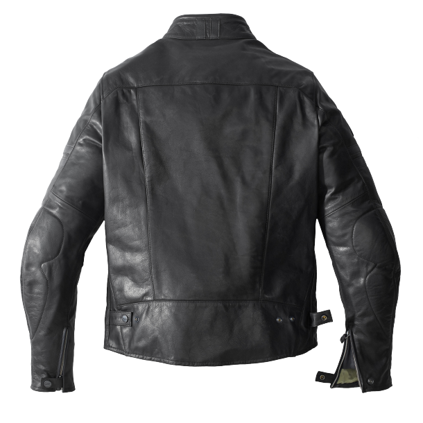 Chamarra SPIDI Vintage Negra estilo café racer de piel auténtica