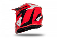 Casco UFO Plast Intrepid rojo para rutas de motocross y terrenos difíciles