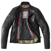 Protecciones Warrior Lite en chamarra para moto SPIDI Vintage Negra