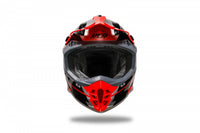 Casco UFO Plast Intrepid rojo con diseño resistente para motocross