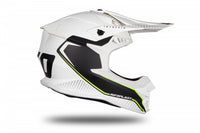 Casco UFO Plast Intrepid blanco diseñado para enduro y motocross
