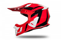 Casco motocross UFO Plast Intrepid rojo ligero y cómodo para largas jornadas