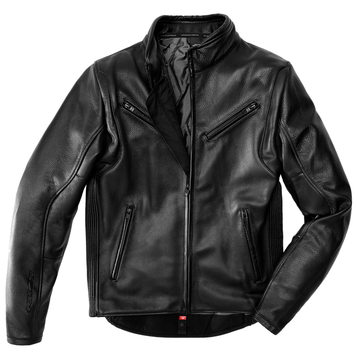 Chamarra para moto SPIDI Premium Negra de piel italiana certificada AA
