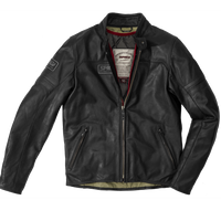 Chamarra para moto SPIDI Vintage Negra de piel italiana premium