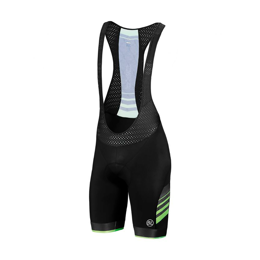 Bib Short de Ciclismo Bicycle Line Pro Verde con Tejido Térmico Mititech